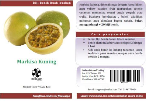 Biji Benih Markisa Kuning